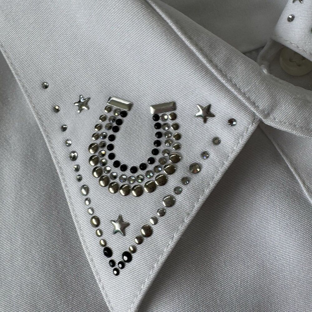 Vintage Christine Alexander Swarovski Crystal Embellished Top Size XL Western - Picture 10 of 13